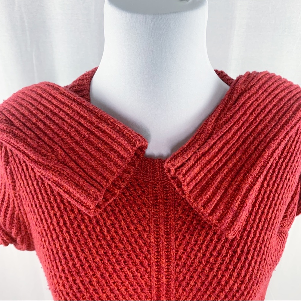 Madewell hexcomb texture red thick crewneck sweater - Picture 4 of 12